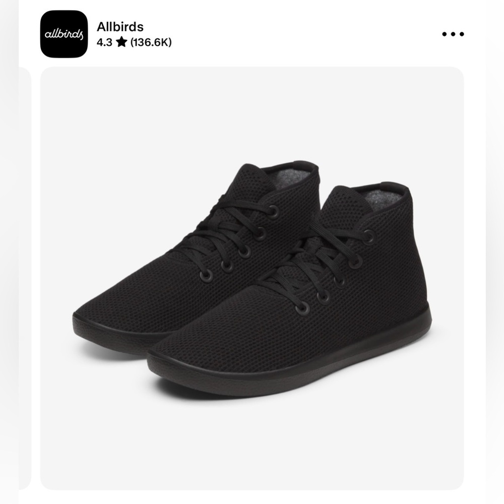 Allbirds Women's Tree Topper - Natural Black Sneakers 8